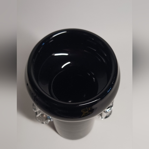 Vintage Glass Vase 70s Black Space Age Mid Century Retro Seventies Shabby Chic - Picture 2 of 6